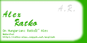 alex ratko business card